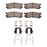 Optimum OE Brake Pads & Hardware Kit, 1995-2002 Ford/Lincoln/Mercury/Mazda, Position: Rear