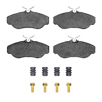 Optimum OE Brake Pads & Hardware Kit, 1994-2004 Land Rover, Position: Front