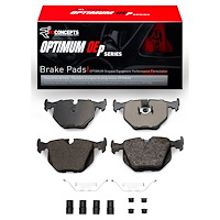Optimum OE Brake Pads & Hardware Kit, 1991-2008 Fits Multiple Makes/Models, Position: Rear