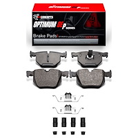 Optimum OE Brake Pads & Hardware Kit, 2004-2010 BMW, Position: Rear