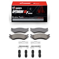 Optimum OE Brake Pads & Hardware Kit, 2000-2008 Mopar, Position: Rear