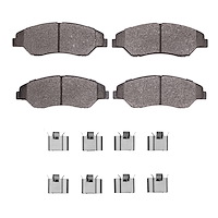 Optimum OE Brake Pads & Hardware Kit, 1998-2002 Kia/Hyundai/Genesis, Position: Front