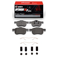 Optimum OE Brake Pads & Hardware Kit, 1999-2009 Volvo, Position: Front
