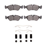 Optimum OE Brake Pads & Hardware Kit, 1999-2002 GM, Position: Front