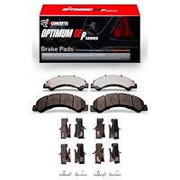 Optimum OE Brake Pads & Hardware Kit, Fits Select GM, Position: Front & Rear