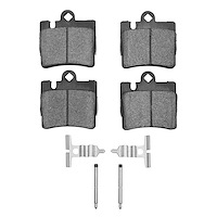 Optimum OE Brake Pads & Hardware Kit, 2000-2003 Mercedes-Benz, Position: Rear