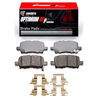 Optimum OE Brake Pads & Hardware Kit, 2001-2008 Acura/Honda, Position: Rear
