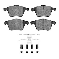 Optimum OE Brake Pads & Hardware Kit, 2008-2011 GM, Position: Front