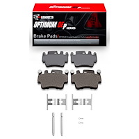 Optimum OE Brake Pads & Hardware Kit, 1998-2007 Audi/Porsche/Volkswagen, Position: Front & Rear