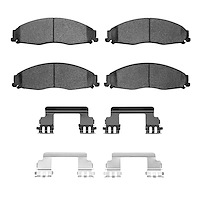 Optimum OE Brake Pads & Hardware Kit, 2003-2008 GM, Position: Front