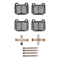 Optimum OE Brake Pads & Hardware Kit, 2003-2006 Mitsubishi, Position: Rear