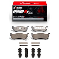 Optimum OE Brake Pads & Hardware Kit, 2003-2010 Fits Multiple Makes/Models, Position: Rear