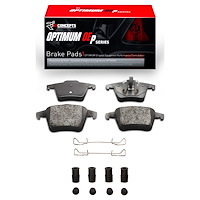 Optimum OE Brake Pads & Hardware Kit, 2003-2014 Volvo, Position: Rear