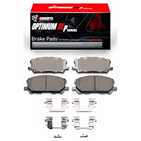 Optimum OE Brake Pads & Hardware Kit, 2004-2009 Lexus/Toyota/Scion, Position: Front