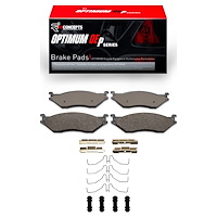Optimum OE Brake Pads & Hardware Kit, Fits Select Fits Multiple Makes/Models, Position: Front & Rear