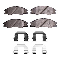 Optimum OE Brake Pads & Hardware Kit, 2004-2009 Kia/Hyundai/Genesis, Position: Front