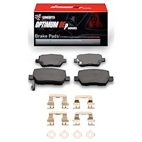 Optimum OE Brake Pads & Hardware Kit, 2005-2012 Acura/Honda, Position: Rear