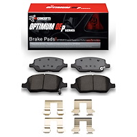 Optimum OE Brake Pads & Hardware Kit, 2005-2015 GM, Position: Rear