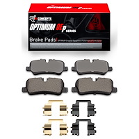 Optimum OE Brake Pads & Hardware Kit, 2010-2013 Land Rover, Position: Rear
