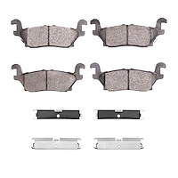 Optimum OE Brake Pads & Hardware Kit, 2006-2010 GM, Position: Rear