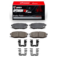 Optimum OE Brake Pads & Hardware Kit, Fits Select Fits Multiple Makes/Models, Position: Rear