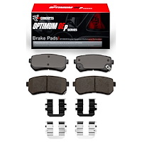 Optimum OE Brake Pads & Hardware Kit, 2006-2019 Fits Multiple Makes/Models, Position: Rear