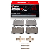 Optimum OE Brake Pads & Hardware Kit, 2007-2019 Maserati, Position: Rear