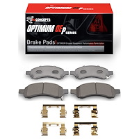 Optimum OE Brake Pads & Hardware Kit, 2007-2017 GM, Position: Front