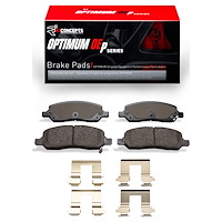 Optimum OE Brake Pads & Hardware Kit, 2006-2011 GM, Position: Rear