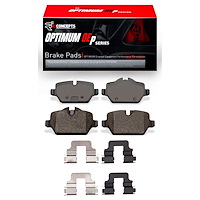 Optimum OE Brake Pads & Hardware Kit, 2005-2016 Fits Multiple Makes/Models, Position: Rear