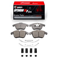 Optimum OE Brake Pads & Hardware Kit, 2006-2018 Fits Multiple Makes/Models, Position: Front