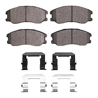 Optimum OE Brake Pads & Hardware Kit, 2007-2015 GM, Position: Front