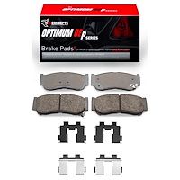 Optimum OE Brake Pads & Hardware Kit, 2007-2009 Kia/Hyundai/Genesis, Position: Rear