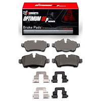 Optimum OE Brake Pads & Hardware Kit, 2007-2015 Mini, Position: Rear