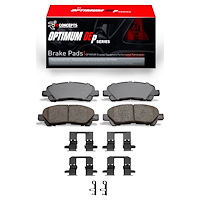 Optimum OE Brake Pads & Hardware Kit, 2008-2013 Lexus/Toyota/Scion, Position: Rear