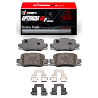 Optimum OE Brake Pads & Hardware Kit, 2001-2011 Mercedes-Benz, Position: Rear