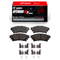 Optimum OE Brake Pads & Hardware Kit, 2010-2020 Lexus/Toyota/Scion, Position: Rear