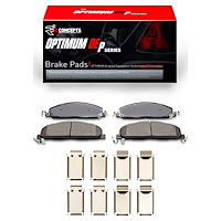 Optimum OE Brake Pads & Hardware Kit, 2009-2018 Mopar, Position: Rear