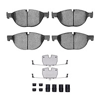Optimum OE Brake Pads & Hardware Kit, 2009-2018 BMW, Position: Front
