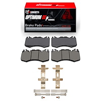Optimum OE Brake Pads & Hardware Kit, 2010-2021 Land Rover, Position: Front