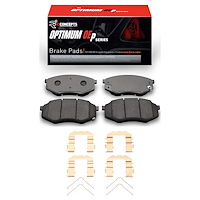 Optimum OE Brake Pads & Hardware Kit, 2010-2011 Kia/Hyundai/Genesis, Position: Front