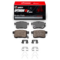 Optimum OE Brake Pads & Hardware Kit, 2008-2017 Acura/Honda, Position: Rear
