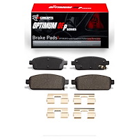 Optimum OE Brake Pads & Hardware Kit, 2011-2019 GM, Position: Rear