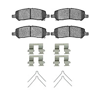 Optimum OE Brake Pads & Hardware Kit, 2013-2016 Mopar, Position: Rear