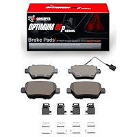 Optimum OE Brake Pads & Hardware Kit, 2014-2016 Maserati, Position: Rear