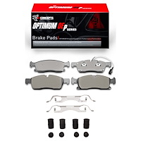 Optimum OE Brake Pads & Hardware Kit, 2017-2020 Maserati, Position: Front
