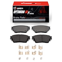 Optimum OE Brake Pads & Hardware Kit, Fits Select Mitsubishi, Position: Rear