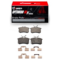 Optimum OE Brake Pads & Hardware Kit, 1999-2006 Audi/Porsche/Volkswagen, Position: Rear
