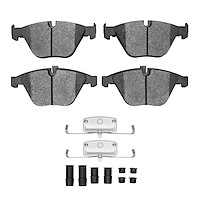 Optimum OE Brake Pads & Hardware Kit, 2002-2010 BMW, Position: Front