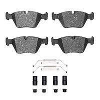 Optimum OE Brake Pads & Hardware Kit, 2001-2008 BMW, Position: Front